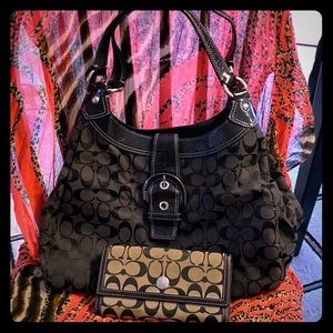 Black Coach Purse with Coach Wallet